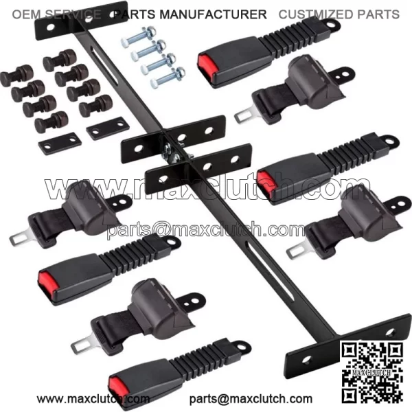 Retractable Golf Cart Seat Belts Bracket Kit for Yamaha, EZGO, Club Car