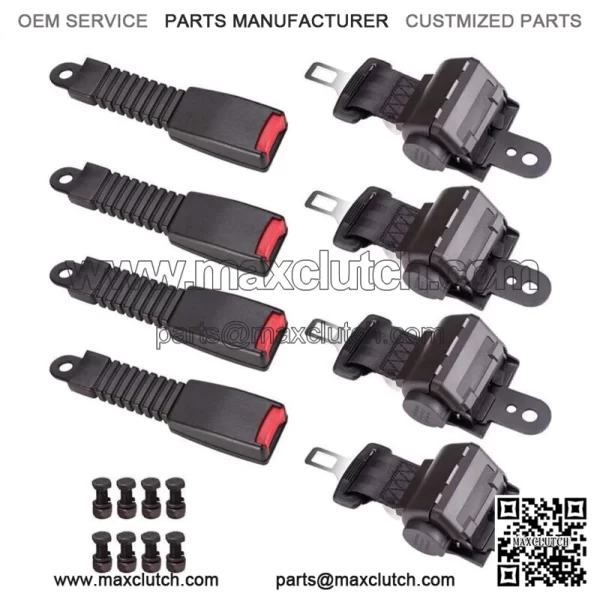 Set of 4 42" Retractable Golf Cart Seat Belts Lap For EZGO/Yamaha/Club Car
