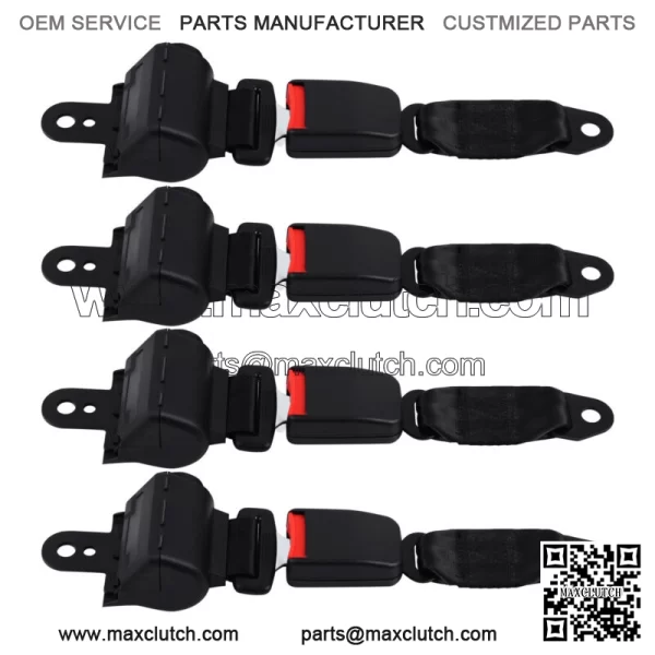 4 Pcs Universal Retractable Golf Cart Seat Belts Laps for EZGO Yamaha Club Car