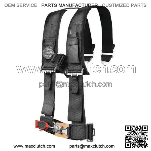 Pro Armor 3" 4pt Harness Seat Belt w/Sewn Pads Black Polaris Can-Am Kawasaki For: More than one vehicle