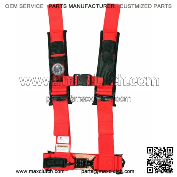 Pro Armor 4 Point 3" Harness Can-Am Maverick Commander Defender X3 1000 800 RED For: More than one vehicle - Image 4