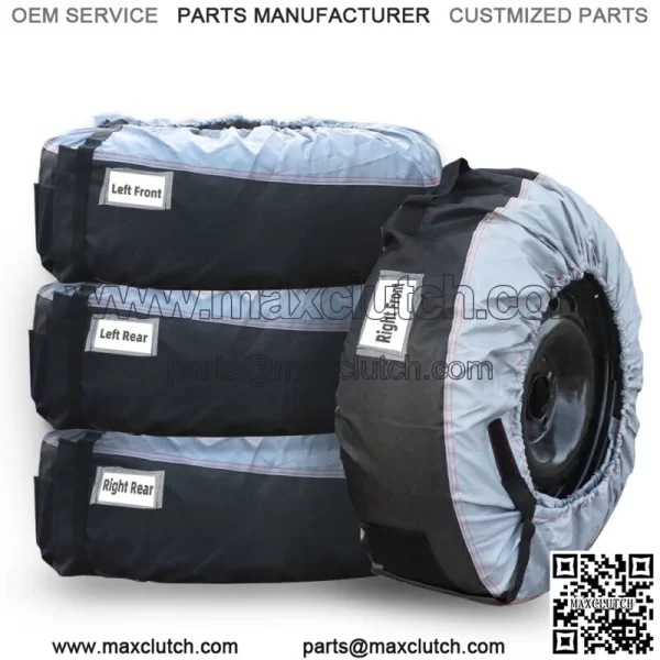 Package Of 4 Gray With Black Handle 600D For 22  -31   Tyre Bags Tyre
