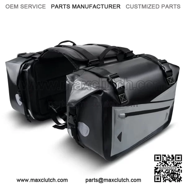 Waterproof Motorcycle PVC Leather Saddlebags Saddle Panniers Rear Side Bags