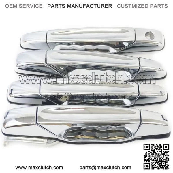 Chrome Outer Outside Exterior Door Handle Set of 4 Kit for Chevy Cadillac GMC (For: More than one vehicle)