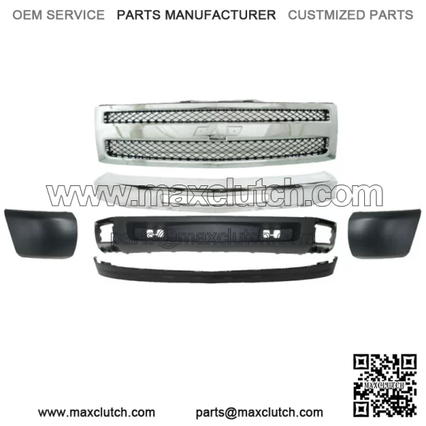 Front Bumper + Grille Valance Extension End Caps For 2007-2013 Silverado 1500 (For: Chevrolet Silverado 1500)
