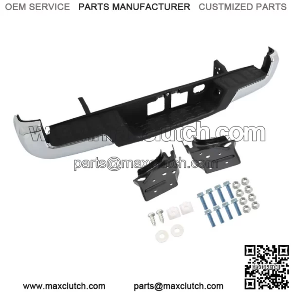 For 2016-2023 Toyota Tacoma Chrome Steel Rear Bumper Assembly W/o Sensor Holes
