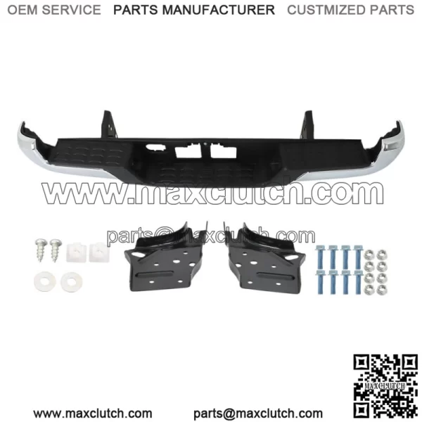 For 2016-2023 Toyota Tacoma Chrome Steel Rear Bumper Assembly W/o Sensor Holes - Image 2