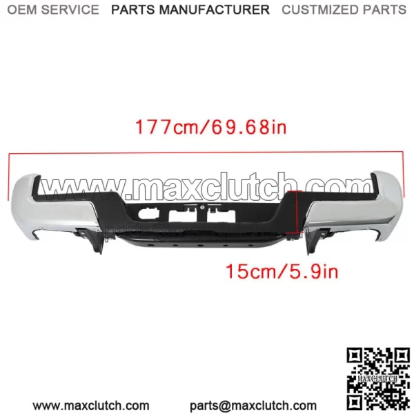 For 2016-2023 Toyota Tacoma Chrome Steel Rear Bumper Assembly W/o Sensor Holes - Image 3