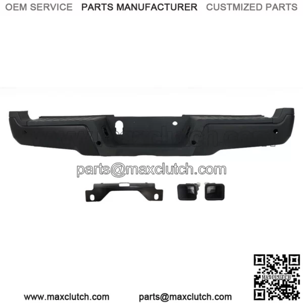 Rear Step Bumper For 2017-2019 Ford F250 F350 Super Duty w/ Sensor Holes Black