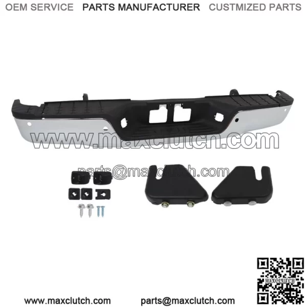 Rear Step Bumper For 2007-2013 Toyota Tundra w/ Sensor Holes Chrome - Image 2
