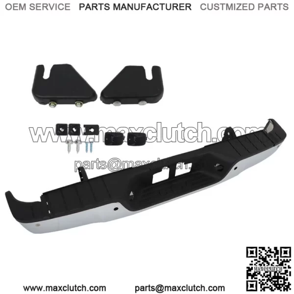 Rear Step Bumper For 2007-2013 Toyota Tundra w/ Sensor Holes Chrome - Image 3