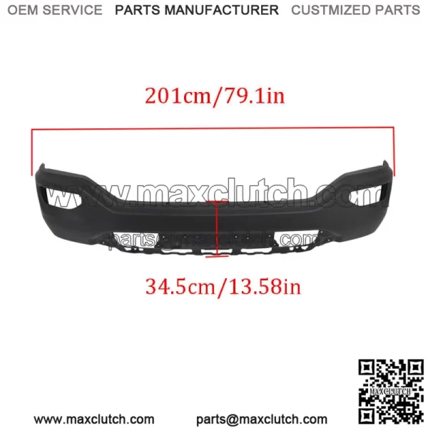 Black Steel Front Bumper Without Sensors Holes For 2016-2018 Sierra 1500 Painted - Image 3