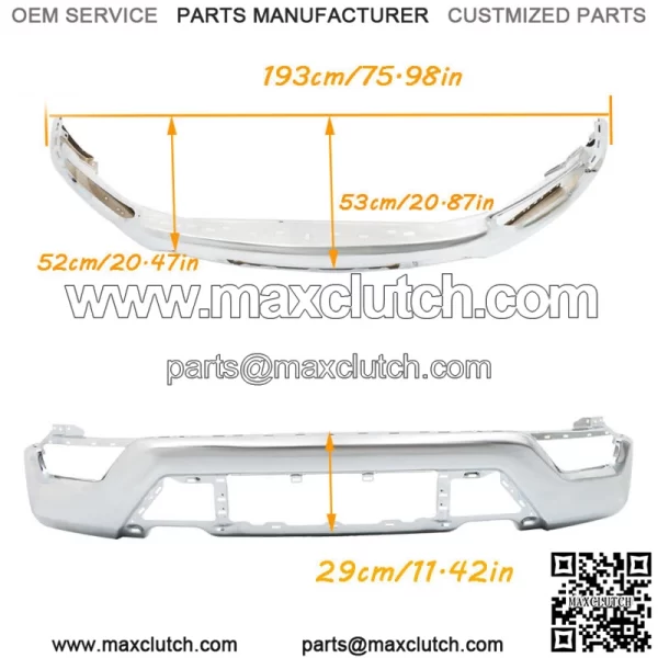 Steel Front Bumper Chrome W/o Sensor Holes For 2021-23 Ford F150 ML34-17757-F - Image 2