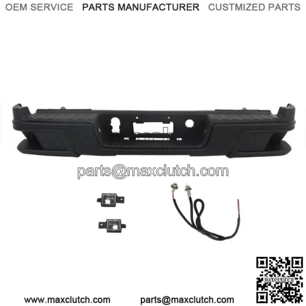For 2015-2019 Chevy Colorado W/o Sensor Holes Black Steel Rear Step Bumper