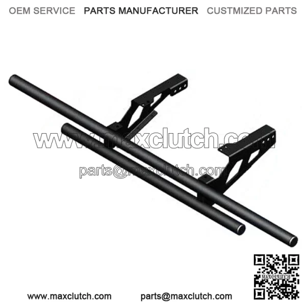 Double Tube Rear Bumper Black Polaris Ranger XP 1000 & Crew 2019-2023 (For: Polaris)