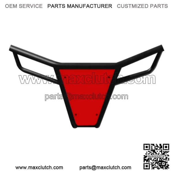RZR Front Bumper Skid Plate LED Tabs Black Frame Polaris 570 800 XP900 Red (For: Polaris) - Image 2