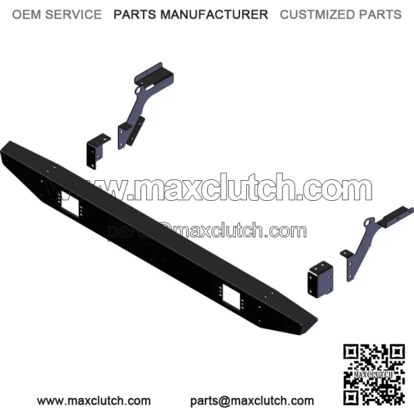 FORMED REAR BUMPER BLACK - POLARIS RANGER 400 500 570 800