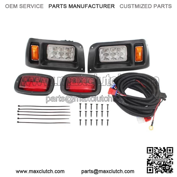LED Headlights/Tail Lights Kit Adjustable For Club Car DS G&E Golf Cart 93+