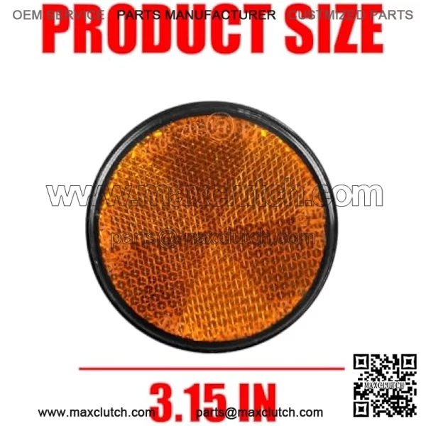 10 Pack Round Reflector, 2 Inch 60mm Reflective Warning Reflector, M6 Screw Mount, High Visibility Safety Side Marker for Motorcycle Bike, Trailer, Truck, Boat, Mailbox - Image 2
