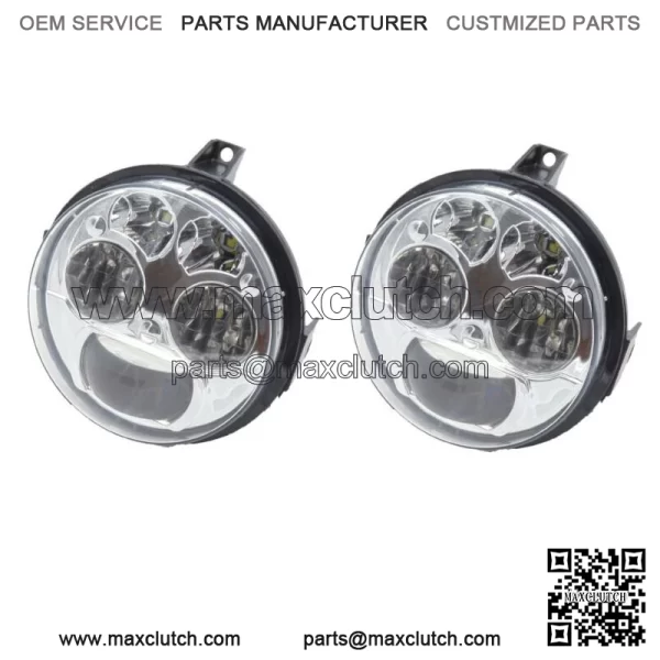 Pair Chrome LED Headlights 4 inch Compatible with Kawasaki Brute Force 750/Teryx For: More than one vehicle