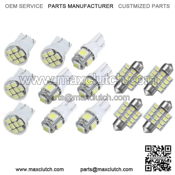 13Pcs Car Interior Parts LED Lights Kit For Dome License Plate Lamp Bulb White (For: More than one vehicle)