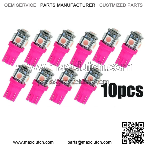 10x T10 194 168 W5W 5050 SMD LED Pink Car Wedge Tail Side Light Lamp Bulbs Parts (For: Ford F-150)
