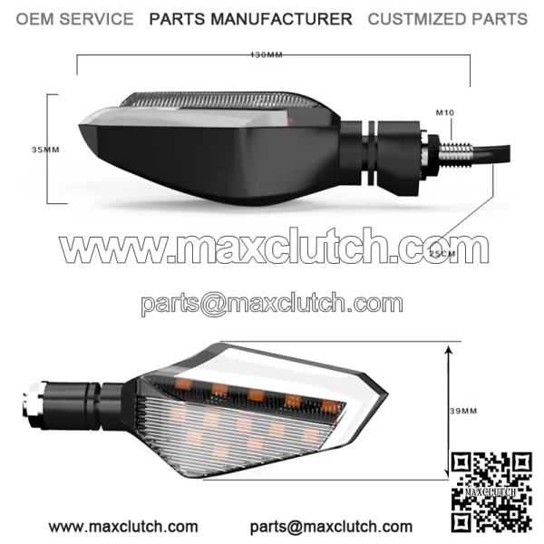 Led light turn signal with white light front 2pcs