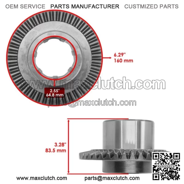 Front Differential Ring & Pinion For Polaris 3235175 3235387 3233944 - Image 2