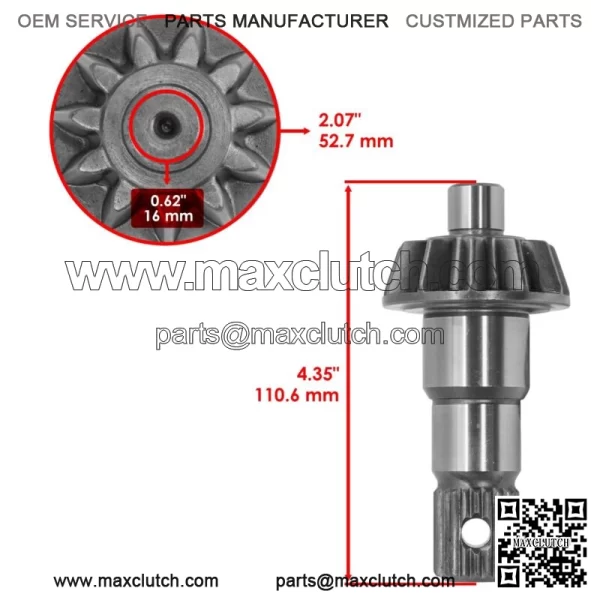 Front Differential Ring & Pinion For Polaris 3235175 3235387 3233944 - Image 3