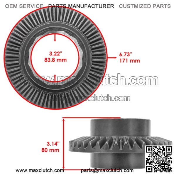 Front Differential Ring & Pinion For Polaris RZR RS1 18 3236626 3236354 - Image 2