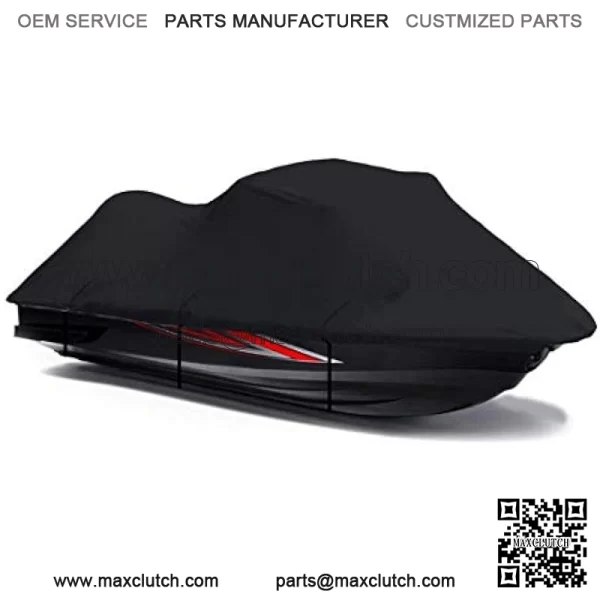 Black 600 Denier Jetski Cover Compatible for Yamaha FZR 2009 2010 2011 2012 2013 2014 2015 2016 Jet Ski PWC Cover - Image 2