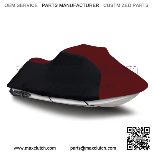 Black/Burgundy Jet Ski PWC Cover for Yamaha WaveRunner FX Cruiser SVHO 2014 2015 For: 2015 Yamaha SVHO