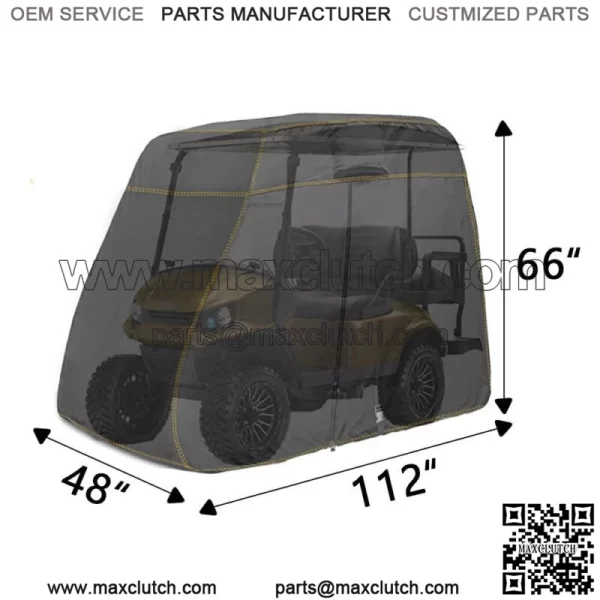 Golf Cart Cover 600D Fabric For 4 Passenger Yamaha Honda Club Car EZGO Golf Cart