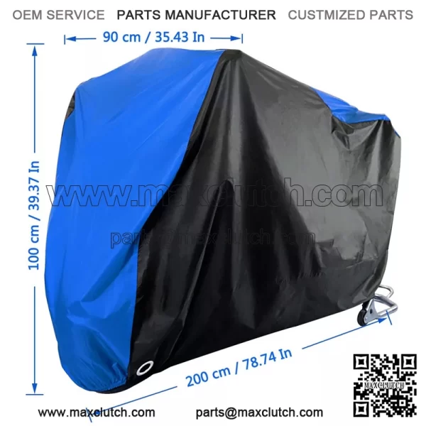 Motorcycle Cover Waterproof UV Dust Protect for Scooter Moped Outdoor Storage M - Image 3