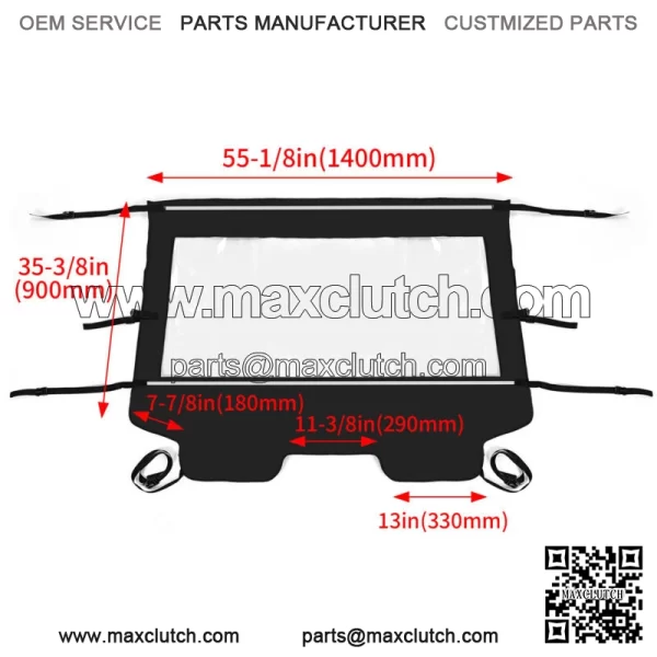 Rear Window Soft Windshield Windscreen Fits 2014-2023 Kawasaki TERYX 4 800 Model For: Kawasaki Teryx4 800 - Image 2