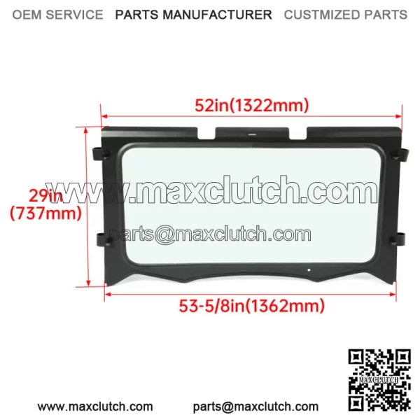 Full Clear Glass Windshield Steel For 2016-2022 KAWASAKI KRF800 TERYX/TERYX4 For: More than one vehicle - Image 2