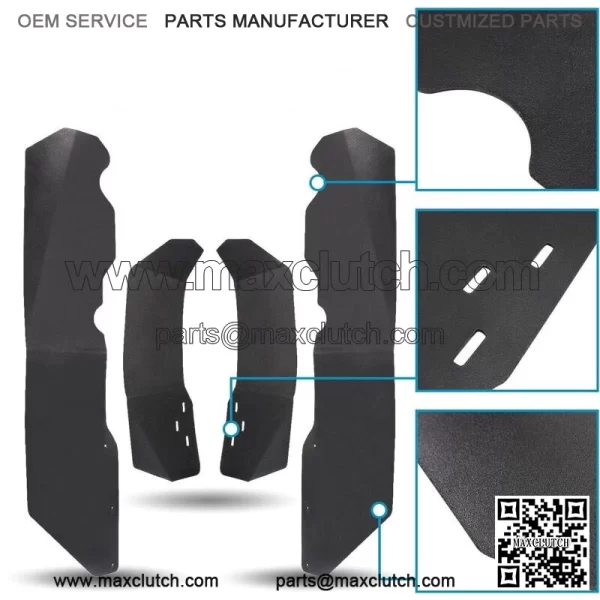 4PCS Extended Fender Flares Mud Guards Flaps for 2014-2023 Polaris RZR XP 1000 (For: Polaris) - Image 2