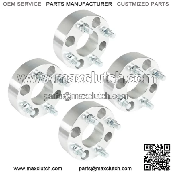 Wheel Flange 1.5" 4x101.6mm Hub Hole 62mm Thread Size 1/2"x20 Silver 4 pcs