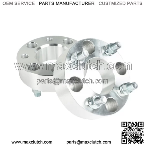 Wheel Flange 1.5" 4x101.6mm Hub Hole 62mm Thread Size 1/2"x20 Silver 4 pcs - Image 3