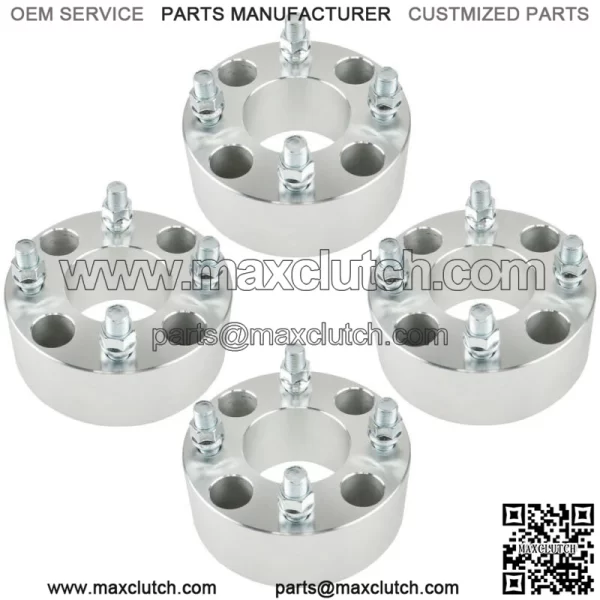 Wheel spacers 2" 4x101.6mm hub hole 62mm thread size 1/2"x20 silver 4 pcs.
