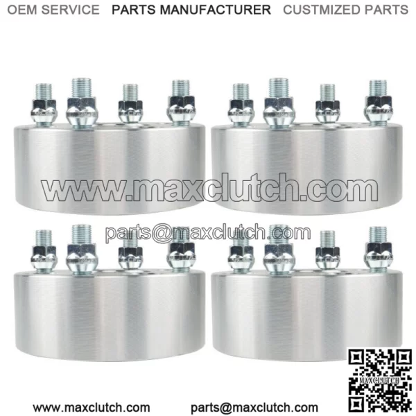 Wheel spacers 2" 4x101.6mm hub hole 62mm thread size 1/2"x20 silver 4 pcs. - Image 3