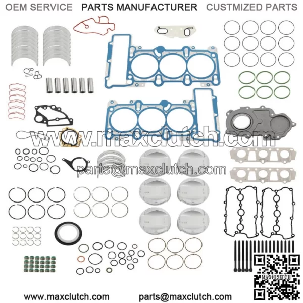 Fits Audi A6 A7 A8 S4 S5 Q5 3.0 Engine Pistons Gaskets Overhaul Repair Kit