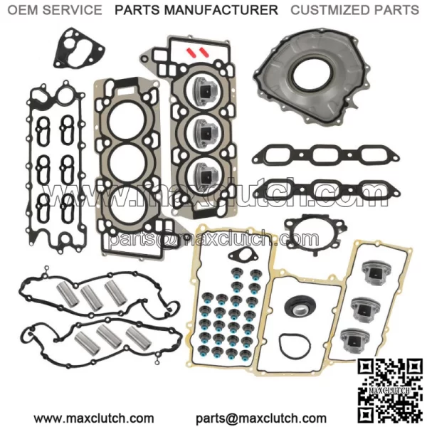 Complete Engine Gasket Set + Piston & Rings for 14-20 Jaguar Land Rover 3.0L V6 AJ126