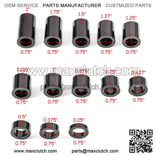 13x Motorcycle Wheel Axle Spacers 3/4" ID 1-1/8" OD Customs For Harley Davidson - Image 2