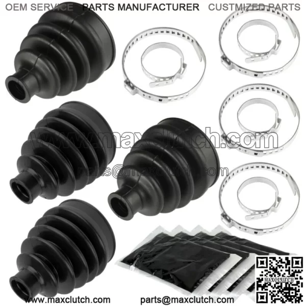 2 Front Axle Inner Outer CV Boot Kit for Can-Am Renegade 800 800R 4X4 2007-2012 - Image 2