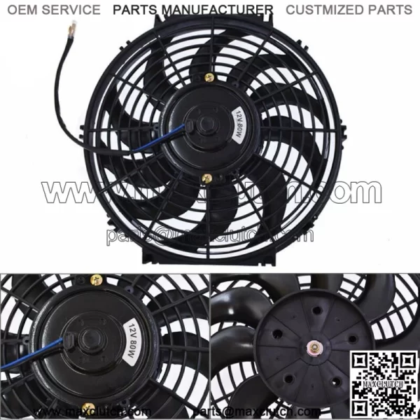 2x 12" Electric Radiator Cooling Slim Fans Push Pull Mount 12V Universal - Image 3