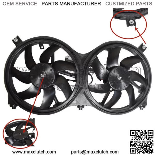 Dual Radiator and Condenser Fan Assembly For Nissan Pathfinder Infinity QX60 - Image 5