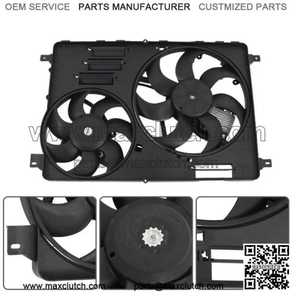Dual Engine AC Radiator Cooling Fan Assembly For 2008-2016 Volvo S80 XC60 XC70