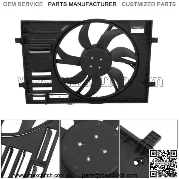 Radiator Cooling Fan Assembly 5Q0121203CL For VW Volkswagen Golf GTI Audi A3 - Image 2