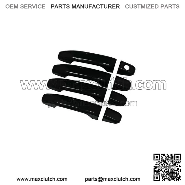 Door Handle Covers For 2014-2024 GMC Sierra Chevy Silverado 1500 NO Smart Black (For: More than one vehicle)